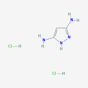 molecular formula C3H8Cl2N4 B175366 1H-Pyrazole-3,5-diamine dihydrochloride CAS No. 141193-12-6