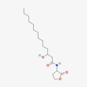 molecular formula C18H33NO4 B175380 3-hydroxy-N-(2-oxooxolan-3-yl)tetradecanamide CAS No. 172670-99-4