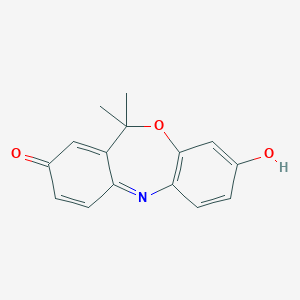 molecular formula C15H13NO3 B175381 2-Hydroxy-11,11-dimethyldibenz[b,e][1,4]oxazepin-8(11H)-one CAS No. 134123-83-4