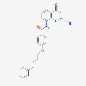 molecular formula C27H22N2O4 B175394 N-(2-氰基-4-氧代-4H-色满-8-基)-4-(4-苯基丁氧基)苯甲酰胺 CAS No. 136450-11-8