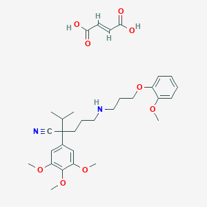 molecular formula C31H42N2O9 B017545 2-Isopropyl-5-(3-(2-methoxyphenoxy)propylamino)-2-(3,4,5-trimethoxyphenyl)valeronitrile fumarate CAS No. 103545-91-1