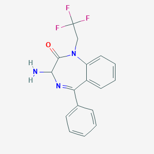 molecular formula C17H14F3N3O B175471 3-氨基-5-苯基-1-(2,2,2-三氟乙基)-1H-苯并[e][1,4]二氮杂卓-2(3H)-酮 CAS No. 177954-78-8