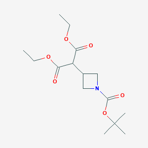 molecular formula C15H25NO6 B175484 2-(1-(叔丁氧羰基)氮杂环丁-3-基)丙二酸二乙酯 CAS No. 183062-95-5