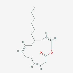 molecular formula C20H32O2 B017551 (4Z,8Z,13Z)-11-hexyl-1-oxacyclopentadeca-4,8,13-trien-2-one CAS No. 107580-81-4