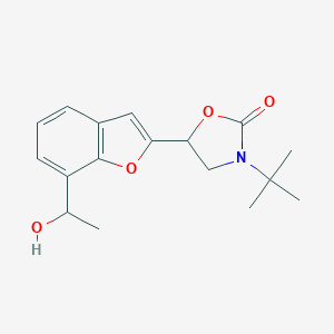 molecular formula C17H21NO4 B017554 3-Tert-butyl-5-[7-(1-Hydroxyethyl)-1-benzofuran-2-yl]-1,3-oxazolidin-2-on CAS No. 1076199-70-6