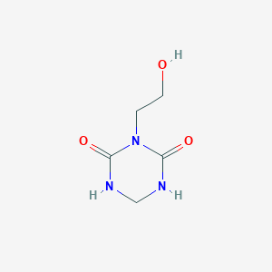 molecular formula C5H9N3O3 B017561 3-(2-Hydroxyethyl)-1,3,5-triazinane-2,4-dione CAS No. 104732-55-0