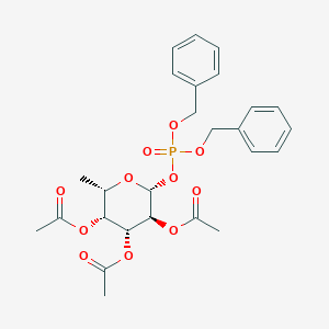 molecular formula C26H31O11P B175646 [(2S,3R,4R,5S,6R)-4,5-二乙酰氧基-6-双(苯甲氧基)磷酸酯氧基-2-甲氧基氧杂环-3-基]乙酸酯 CAS No. 128473-05-2