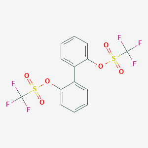 molecular formula C14H8F6O6S2 B175669 2,2'-双(三氟甲磺酰氧基)-1,1'-联苯 CAS No. 17763-95-0