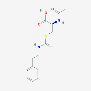 molecular formula C14H18N2O3S2 B017568 N-乙酰-S-[N-(2-苯乙基)硫代甲酰]-L-半胱氨酸 CAS No. 131918-97-3