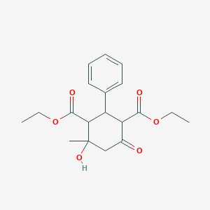 molecular formula C19H24O6 B175687 4-羟基-4-甲基-6-氧代-2-苯基环己烷-1,3-二甲酯 CAS No. 17572-39-3
