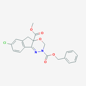 molecular formula C20H17ClN2O5 B175696 7-Chloroindeno[1,2-e][1,3,4]oxadiazine-2,4a(3h,5h)-dicarboxylic acid 4a-methyl 2-benzyl ester CAS No. 170917-89-2
