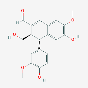 molecular formula C20H20O6 B175891 (3R,4S)-6-羟基-4-(4-羟基-3-甲氧基苯基)-3-(羟甲基)-7-甲氧基-3,4-二氢萘-2-甲醛 CAS No. 145918-59-8