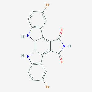molecular formula C20H9Br2N3O2 B175916 12,13-Dihydro-3,9-dibromo-5H-Indolo[2,3-a]pyrrolo[3,4-c]carbazole-5,7(6H)-dione CAS No. 118458-61-0