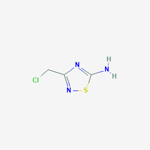 molecular formula C3H4ClN3S B175989 3-(Chloromethyl)-1,2,4-thiadiazol-5-amine CAS No. 112807-11-1
