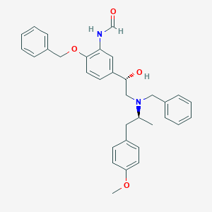 molecular formula C33H36N2O4 B176036 N-[5-[(1S)-2-[Benzyl-[(2S)-1-(4-methoxyphenyl)propan-2-yl]amino]-1-hydroxyethyl]-2-phenylmethoxyphenyl]formamide CAS No. 143687-23-4