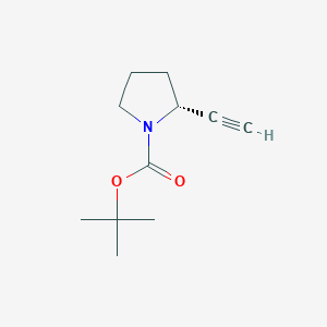 molecular formula C11H17NO2 B176129 (R)-1-Boc-2-乙炔基吡咯烷 CAS No. 130418-90-5