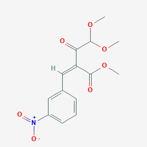 molecular formula C14H15NO7 B017619 4,4-二甲氧基-2-(3-硝基亚苄基)-乙酰乙酸甲酯 CAS No. 67448-15-1