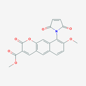 molecular formula C20H13NO7 B176238 Methyl 9-(2,5-dioxopyrrol-1-yl)-8-methoxy-2-oxobenzo[g]chromene-3-carboxylate CAS No. 168639-87-0