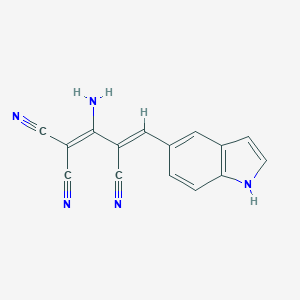 molecular formula C15H9N5 B176268 (3Z)-2-氨基-4-(1H-吲哚-5-基)丁-1,3-二烯-1,1,3-三腈 CAS No. 134036-53-6