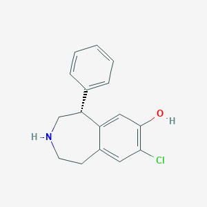 molecular formula C16H16ClNO B017629 8-氯-2,3,4,5-四氢-5-苯基-1H-3-苯并哌啶-7-醇-(5R) CAS No. 106648-57-1