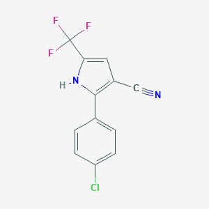 B176350 2-(4-chlorophenyl)-5-(trifluoromethyl)-1H-pyrrole-3-carbonitrile CAS No. 122454-23-3