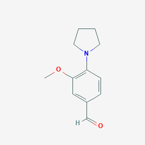 molecular formula C12H15NO2 B176358 3-Methoxy-4-(pyrrolidin-1-yl)benzaldehyde CAS No. 116209-27-9