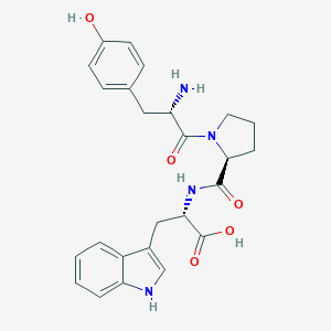 molecular formula C25H28N4O5 B176481 (2S)-2-[[(2S)-1-[(2S)-2-氨基-3-(4-羟基苯基)丙酰基]吡咯烷-2-羰基]氨基]-3-(1H-吲哚-3-基)丙酸 CAS No. 122409-33-0