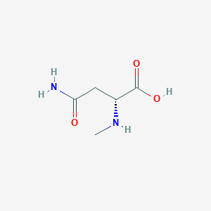 molecular formula C5H10N2O3 B176488 (2R)-4-amino-2-(methylamino)-4-oxobutanoic acid CAS No. 117414-80-9