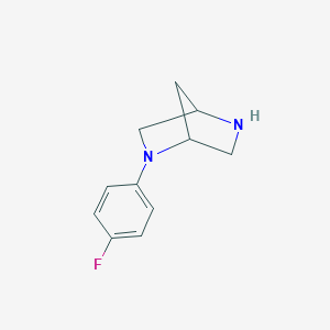 molecular formula C11H13FN2 B176496 2-(4-Fluorophenyl)-2,5-diazabicyclo[2.2.1]heptane CAS No. 198988-90-8