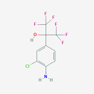 molecular formula C9H6ClF6NO B176519 Benzenemethanol, 4-amino-3-chloro-alpha,alpha-bis(trifluoromethyl)- CAS No. 1992-30-9