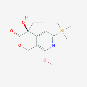 B176566 (S)-4-Ethyl-4-hydroxy-8-methoxy-6-trimethylsilanyl-1,4-dihydro-pyrano[3,4-c]pyridin-3-one CAS No. 174092-78-5