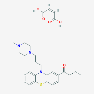 molecular formula C28H35N3O5S B176594 1-Butanone, 1-(10-(3-(4-methyl-1-piperazinyl)propyl)phenothiazin-2-yl)-, maleate CAS No. 10213-91-9