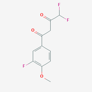 molecular formula C11H9F3O3 B176674 4,4-Difluoro-1-(3-fluoro-4-methoxyphenyl)butane-1,3-dione CAS No. 170570-77-1