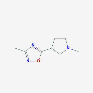 molecular formula C8H13N3O B176812 3-Methyl-5-(1-methylpyrrolidin-3-yl)-1,2,4-oxadiazole CAS No. 114724-47-9