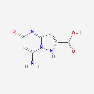 molecular formula C7H6N4O3 B176827 7-Amino-5-oxo-4,5-dihydropyrazolo[1,5-a]pyrimidine-2-carboxylic acid CAS No. 197367-86-5