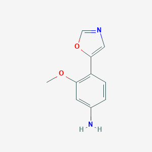 molecular formula C10H10N2O2 B176859 3-甲氧基-4-(噁唑-5-基)苯胺 CAS No. 198821-79-3