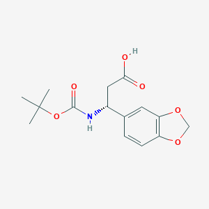 molecular formula C15H19NO6 B176894 (R)-beta-[[(Tert-butoxy)carbonyl]amino]-1,3-benzodioxole-5-propanoic acid CAS No. 162240-68-8