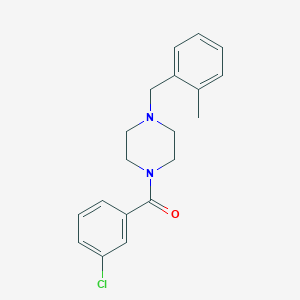 B176946 (3-Chlorophenyl)-[4-[(2-methylphenyl)methyl]piperazin-1-yl]methanone CAS No. 5953-54-8