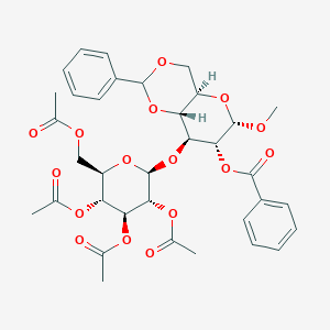 molecular formula C35H40O16 B017701 Methyl 3-O-(2,3,4,6-tetra-O-acetyl-B-D-glucopyranosyl)-4,6-O-benzylidene-2-O-benzoyl-A-D-glucopyranoside CAS No. 71238-93-2