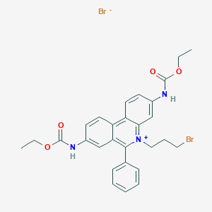 molecular formula C28H29Br2N3O4 B017712 5-(3-Bromopropyl)-3,8-bis((ethoxycarbonyl)amino)-6-phenylphenanthridinium bromide CAS No. 62113-49-9