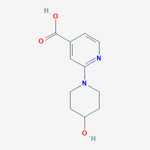 molecular formula C11H14N2O3 B177130 2-(4-Hydroxy-1-piperidinyl)isonicotinic acid CAS No. 167641-00-1