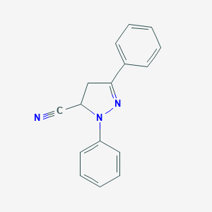 B177169 1,3-diphenyl-4,5-dihydro-1H-pyrazole-5-carbonitrile CAS No. 3426-35-5