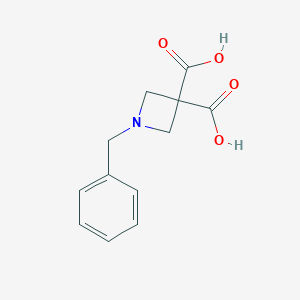 molecular formula C12H13NO4 B177212 1-benzylazetidine-3,3-dicarboxylic Acid CAS No. 106014-87-3