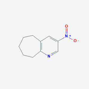 molecular formula C10H12N2O2 B177218 3-nitro-6,7,8,9-tetrahydro-5H-cyclohepta[b]pyridine CAS No. 123792-59-6