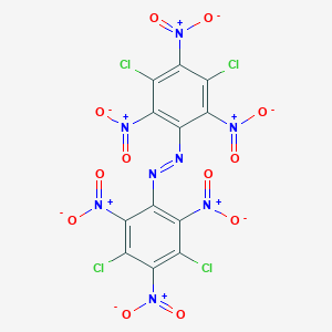 molecular formula C12Cl4N8O12 B177225 Bis(3,5-dichloro-2,4,6-trinitrophenyl)-diazene CAS No. 116763-58-7