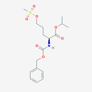 molecular formula C17H25NO7S B177253 (S)-Isopropyl 2-(((benzyloxy)carbonyl)amino)-5-((methylsulfonyl)oxy)pentanoate CAS No. 176237-45-9