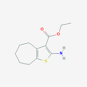 molecular formula C12H17NO2S B177505 Ethyl 2-amino-5,6,7,8-tetrahydro-4H-cyclohepta[b]thiophene-3-carboxylate CAS No. 40106-13-6