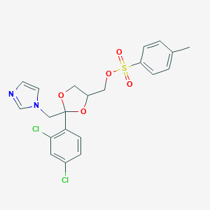 molecular formula C₂₁H₂₀Cl₂N₂O₅S B017754 (cis-2-((1H-Imidazol-1-yl)methyl)-2-(2,4-dichlorophenyl)-1,3-dioxolan-4-yl)methyl 4-methylbenzenesulfonate CAS No. 134071-44-6