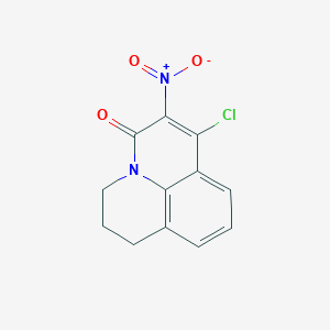 molecular formula C12H9ClN2O3 B177633 7-chloro-6-nitro-2,3-dihydro-1H,5H-pyrido[3,2,1-ij]quinolin-5-one CAS No. 110254-65-4