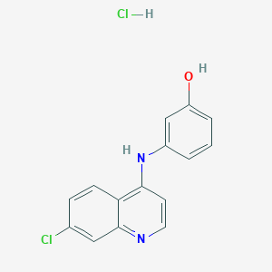 molecular formula C15H12Cl2N2O B177658 3-[(7-Chloroquinolin-4-yl)amino]phenol hydrochloride CAS No. 154179-39-2